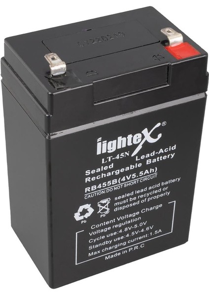 Lıghtex LT-45N 4 Volt - 5 Amper Kuru Akü (Işıldak Aküsü)