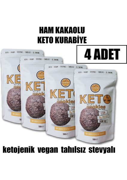 Ham Kakaolu Ketojenik Kurabiye (50 gr x 4 Adet)