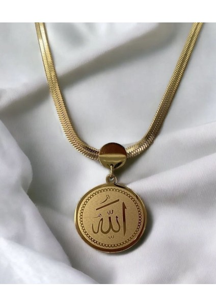 Paslanmaz Çelik Kolye Allah Yazılı