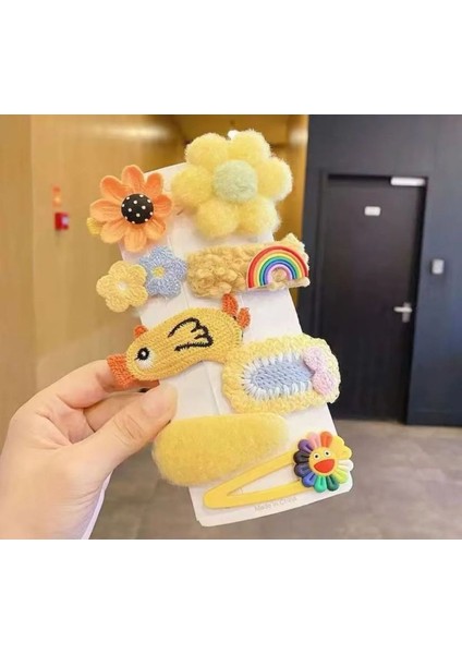 Kawai Kore Japon Y2K Kpop Çiçek Teddy Ayıcık Kelebek Kurdele Fiyonk Kız Çocuk Kadın Saç Toka Set Doğum Günü Hediye