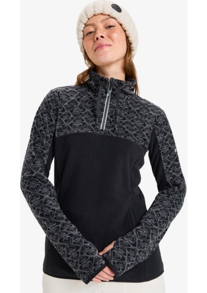 Sayna Half Zipped Kadın Siyah Polar ÜST.41147