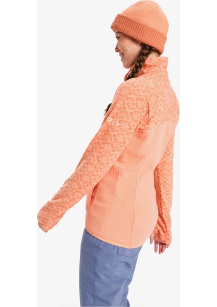 Sayna Half Zipped Kadın Pembe Polar Üst.mgk4