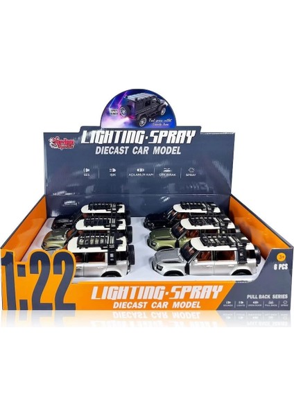 HCL-510A Çek Bırak 1:22 Sesli ve Işıklı Buharlı Df Metal Jeep