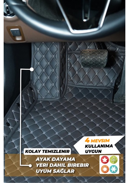 Fiat 500L (2013-2020) Uyumlu Deri 7d Havuzlu Tam Set Oto Paspas