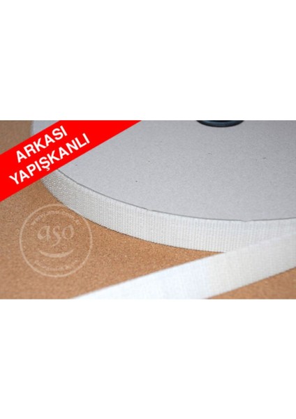 2 Cm, 25 Metre, Arkası Güçlü Yapışkanlı Cırt Cırtlı Bant Şerit (Beyaz)
