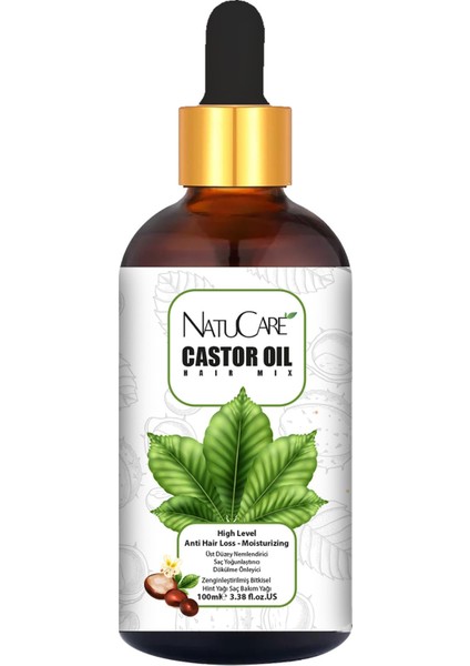 Natucare Üst Düzey Onarıcı ve Yoğun Nemlendirici Castor Hint Saç Bakım Yağı 100ML