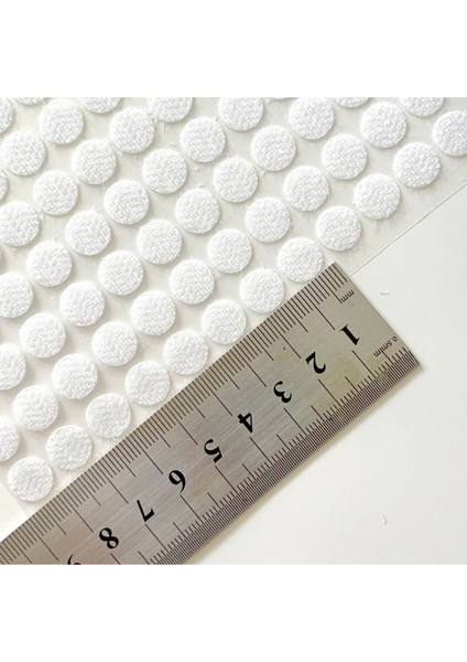 108 Adet 1 cm Cırt Bant Yuvarlak Para Para, Arkası Yapışkanlı (Beyaz)