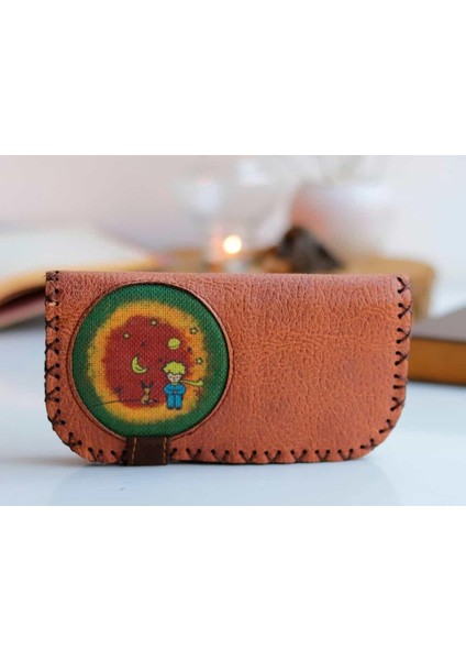Küçük Prens Figürlü Büyük Cüzdan Etnik Bohem Retro Vintage Style - Taba