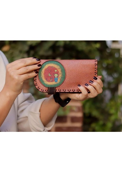 Küçük Prens Figürlü Büyük Cüzdan Etnik Bohem Retro Vintage Style - Taba modelleri