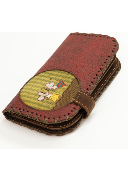 Dans Eden Fare Figürlü Büyük Cüzdan Etnik Bohem Retro Vintage Style - Bordo modelleri