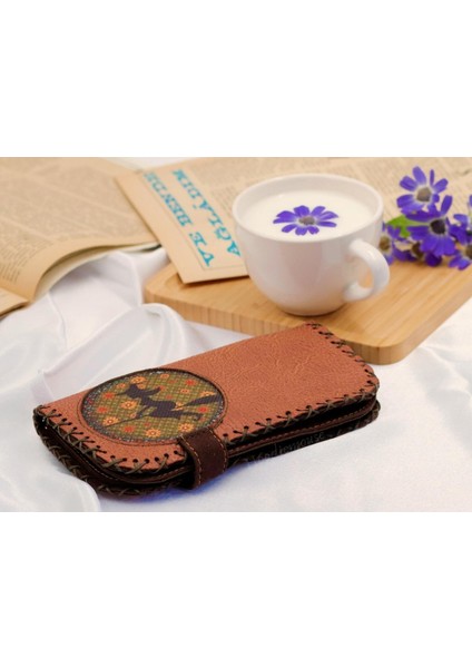 Cadı Figürlü Büyük Cüzdan Etnik Bohem Retro Vintage Style - Taba modelleri