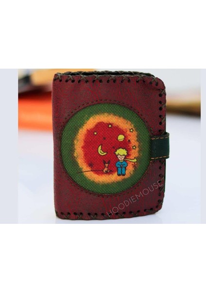 Küçük Prens Figürlü Küçük Cüzdan Etnik Bohem Retro Style -BORDO