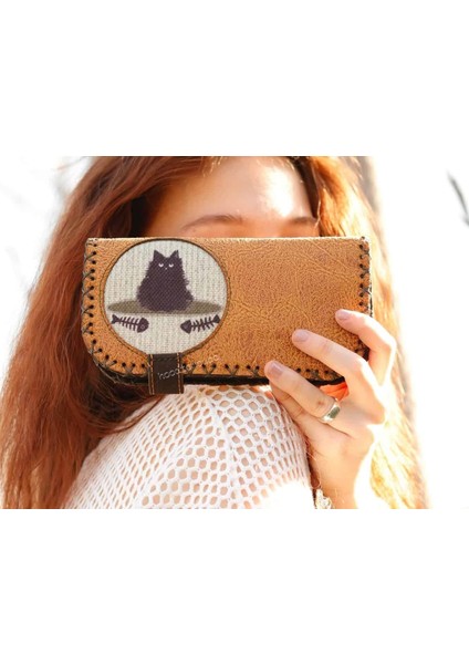 Karamık Figürlü Büyük Cüzdan Etnik Bohem Retro Vintage Style - Hardal fiyatları