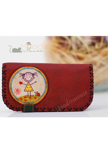 Cin Ayse Figürlü Büyük Cüzdan Etnik Bohem Retro Vintage Style - Bordo