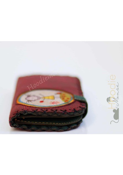 Cin Ayse Figürlü Büyük Cüzdan Etnik Bohem Retro Vintage Style - Bordo modelleri