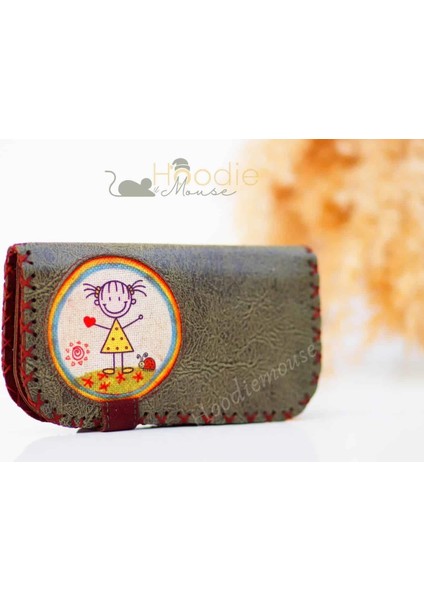 Cin Ayse Figürlü Büyük Cüzdan Etnik Bohem Retro Vintage Style - Yesil