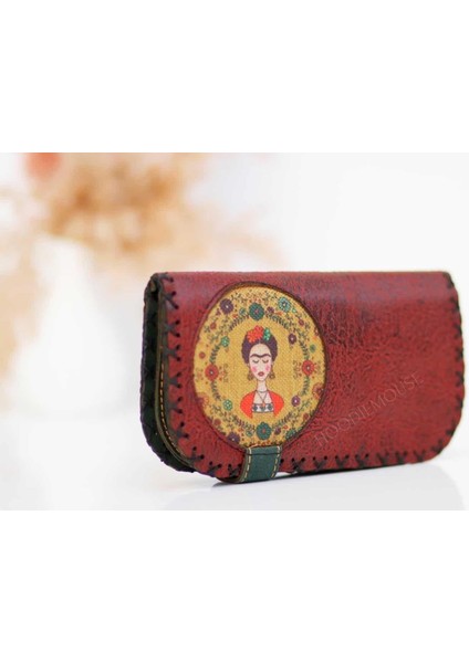 Frida Figürlü Büyük Cüzdan Etnik Bohem Retro Vintage Style - Bordo fiyatları