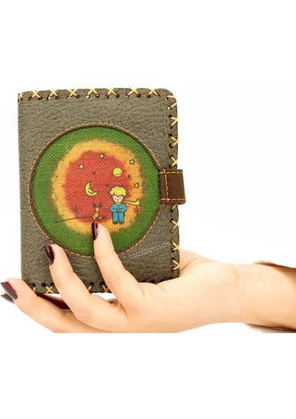 Küçük Prens Figürlü Küçük Cüzdan Etnik Bohem Retro Style - YESİL