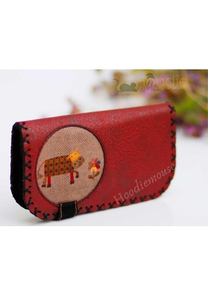 Inek Figürlü Büyük Cüzdan Etnik Bohem Retro Vintage Style -Bordo fiyatları