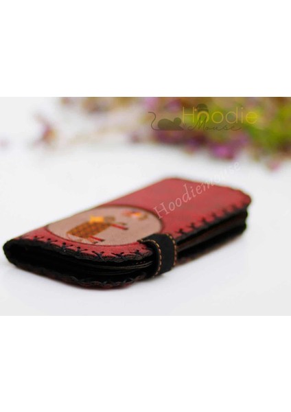 Inek Figürlü Büyük Cüzdan Etnik Bohem Retro Vintage Style -Bordo modelleri