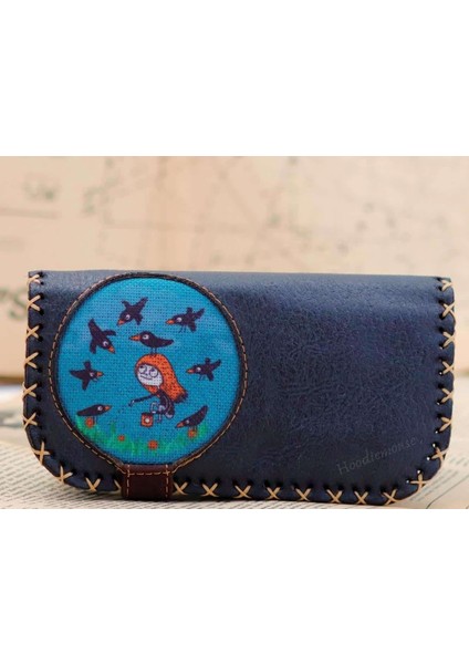 Karga Figürlü Büyük Cüzdan Etnik Bohem Retro Vintage Style - Antrasit