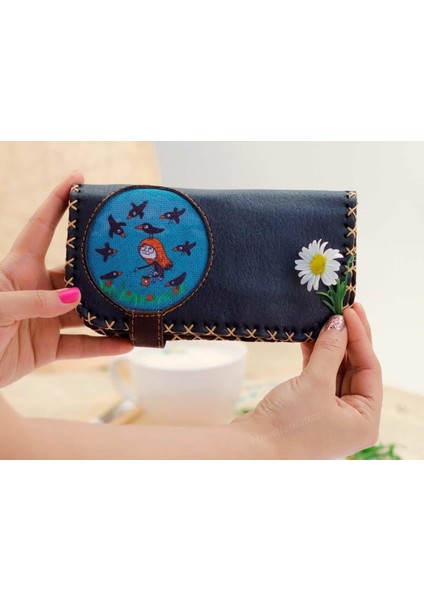 Karga Figürlü Büyük Cüzdan Etnik Bohem Retro Vintage Style - Antrasit fiyatları