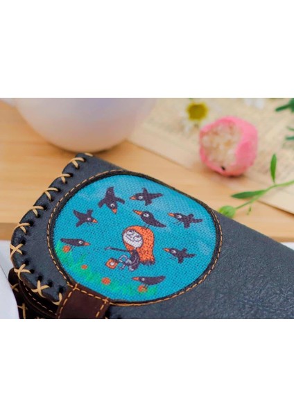 Karga Figürlü Büyük Cüzdan Etnik Bohem Retro Vintage Style - Antrasit indirimleri