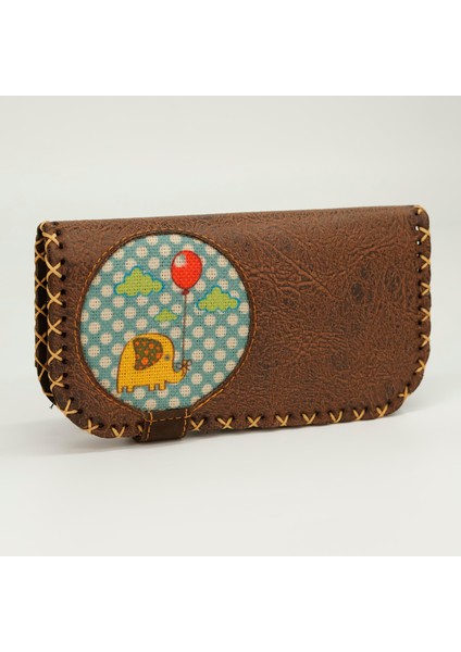 Fil Figürlü Büyük Cüzdan Etnik Bohem Retro Vintage Style - Kahverengi