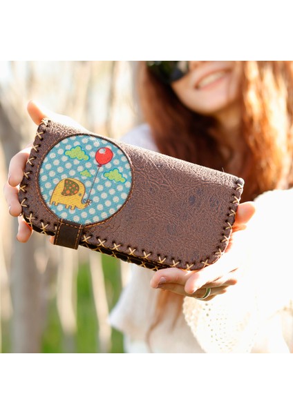Fil Figürlü Büyük Cüzdan Etnik Bohem Retro Vintage Style - Kahverengi indirimleri