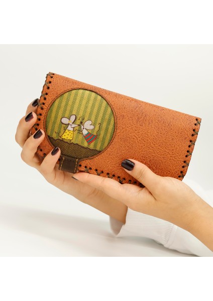 Dans Eden Fare Figürlü Büyük Cüzdan Etnik Bohem Retro Vintage Style - Taba fiyatları