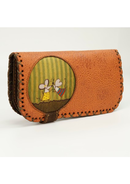 Dans Eden Fare Figürlü Büyük Cüzdan Etnik Bohem Retro Vintage Style - Taba indirimleri