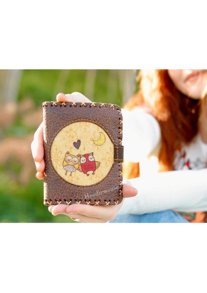 Baykuş Figürlü Küçük Cüzdan Etnik Bohem Retro Style - Kahverengi