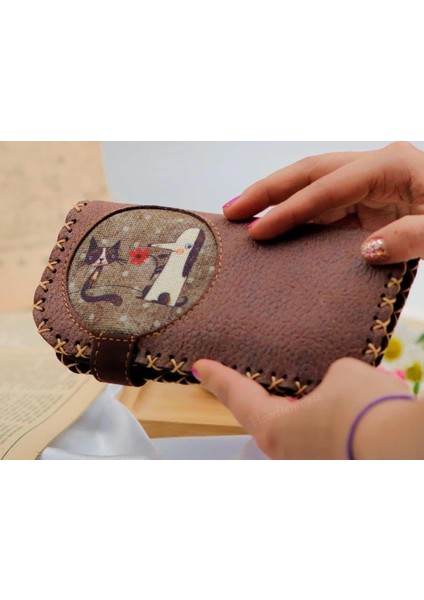 Tilki Figürlü Büyük Cüzdan Etnik Bohem Retro Vintage Style - Kahverengi fiyatları