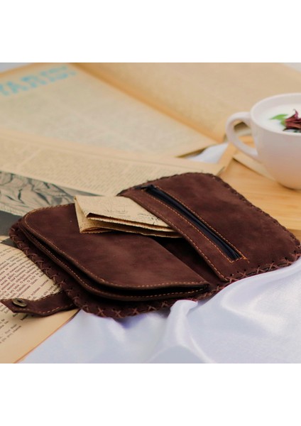Karamık Figürlü Büyük Cüzdan Etnik Bohem Retro Vintage Style - Antrasit modelleri