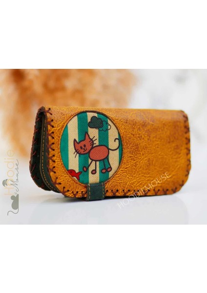 Kedi Balık Figürlü Büyük Cüzdan Etnik Bohem Retro Vintage Style - Hardal fiyatları