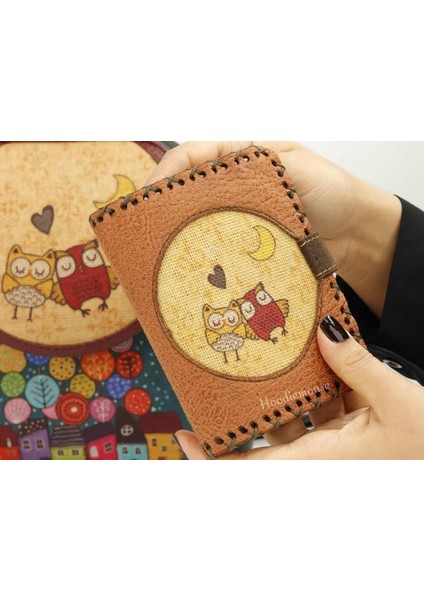 Baykuş Figürlü Küçük Cüzdan Etnik Bohem Retro Style - Taba fırsatları