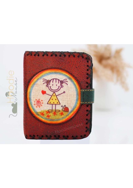 Cin Ayse Figürlü Küçük Cüzdan Etnik Bohem Retro Style - Bordo
