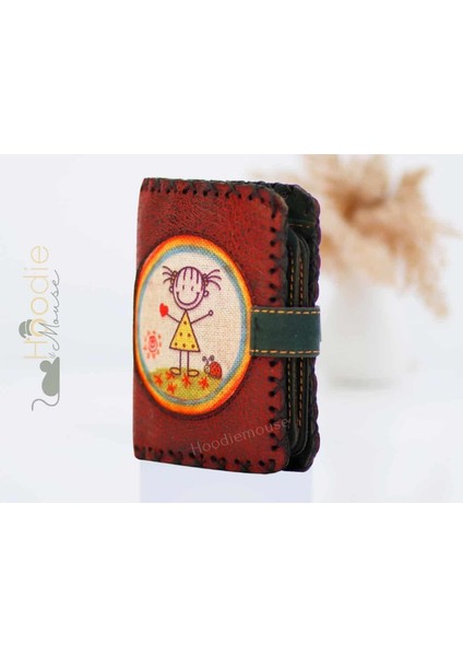 Cin Ayse Figürlü Küçük Cüzdan Etnik Bohem Retro Style - Bordo modelleri