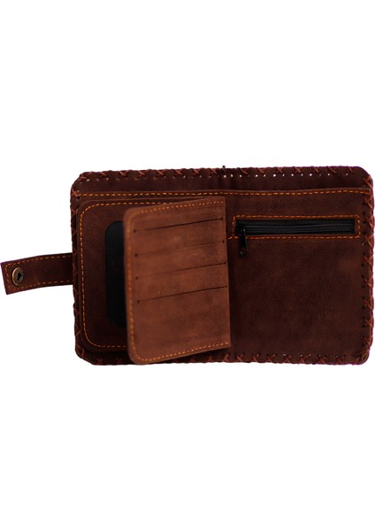 Cin Ayse Figürlü Küçük Cüzdan Etnik Bohem Retro Style - Bordo indirimleri