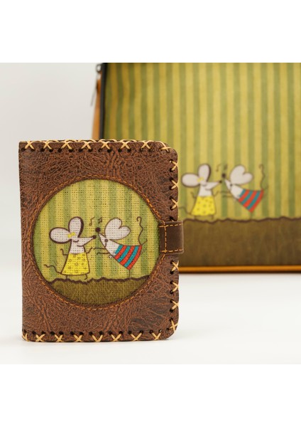 Dans Eden Fare Figürlü Küçük Cüzdan Etnik Bohem Retro Style - Kahverengi