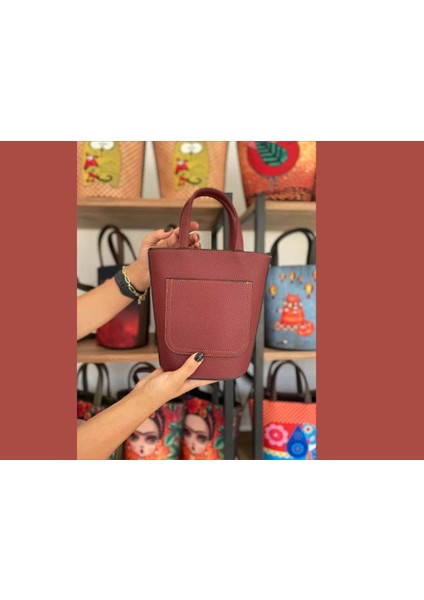 Küçük Prens Figürlü Kova Model Çanta Etnik Bohem Style - Bordo