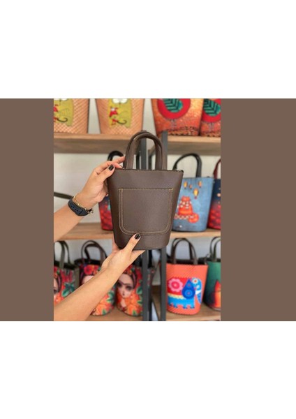 Küçük Prens Figürlü Kova Model Çanta Etnik Bohem Style - Kahve