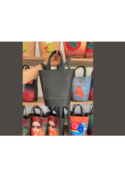 Küçük Prens Figürlü Kova Model Çanta Etnik Bohem Style - Siyah