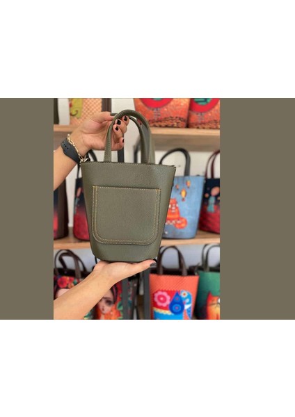Kuş Figürlü Kova Model Çanta Etnik Bohem Style - Yeşil