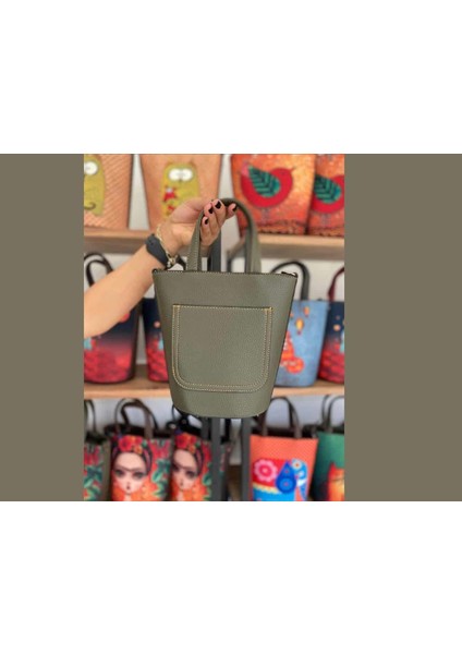 Küçük Prens Figürlü Kova Model Çanta Etnik Bohem Style - Yeşil