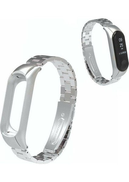 Xiaomi Mi Band 4 / Mi Band 3 Uyumlu Paslanmaz Çelik Kordon
