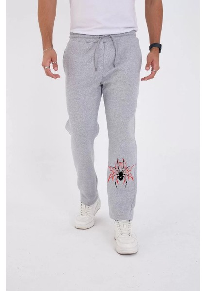 Oversize Üç Iplik Baskılı Eşofman Pantolon - Gri fırsatları