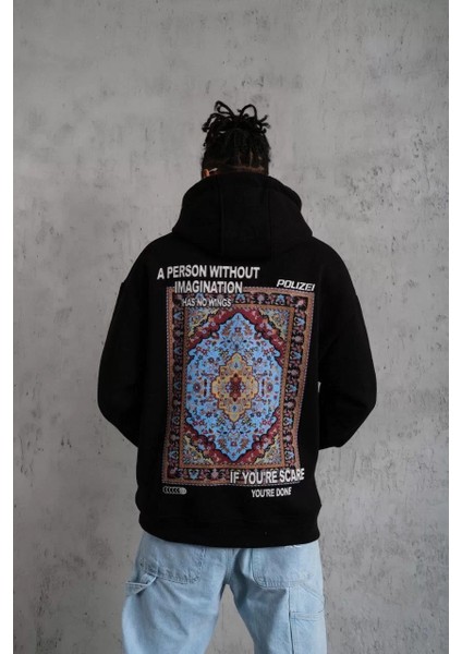 Erkek Kilim Desen Kapüşonlu - Siyah fiyatları