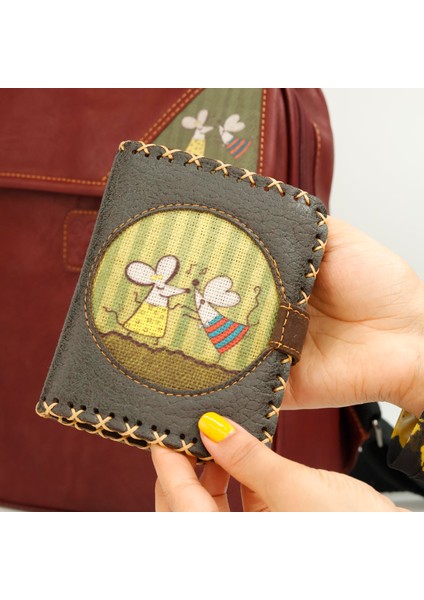 Dans Eden Fare Figürlü Küçük Cüzdan Etnik Bohem Retro Style - Antrasit