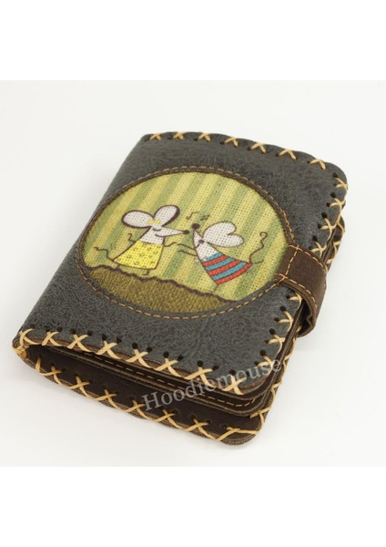 Dans Eden Fare Figürlü Küçük Cüzdan Etnik Bohem Retro Style - Antrasit fiyatları